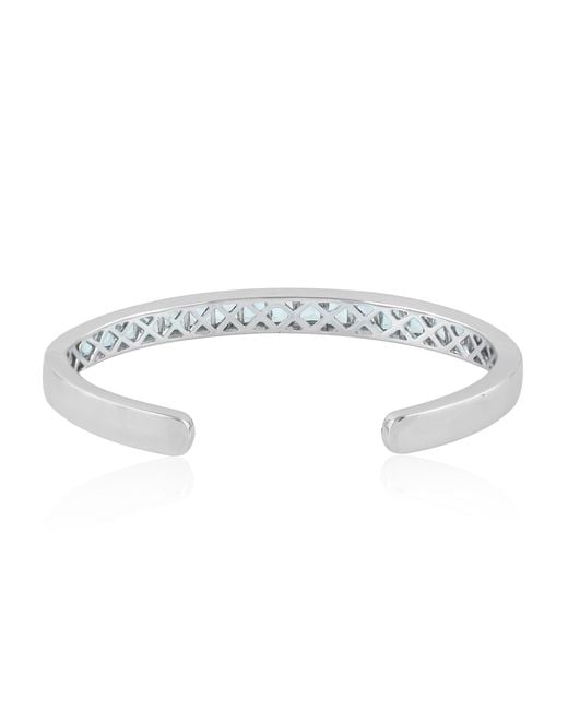 Artisan Blue Aquamarine Channel-Set Cuff Bracelet