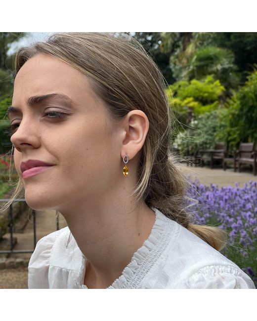 Augustine Jewels Metallic Citrine & Diamond Earrings