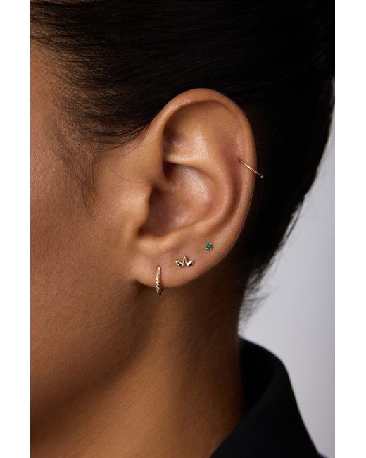 Vanhi Metallic 14K Recycled Solid Rope Huggie Earrings