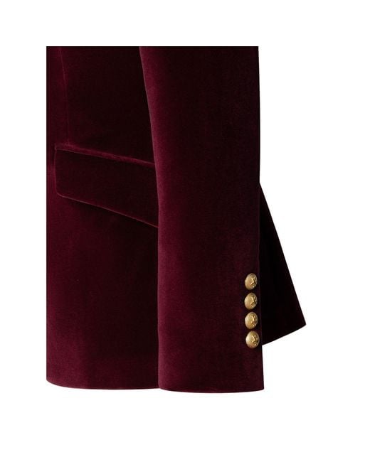 The Extreme Collection Red Burgundy Velvet Blazer Oliva