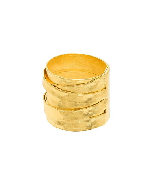 Marcia Moran Yellow Astoria Hammered Band Ring