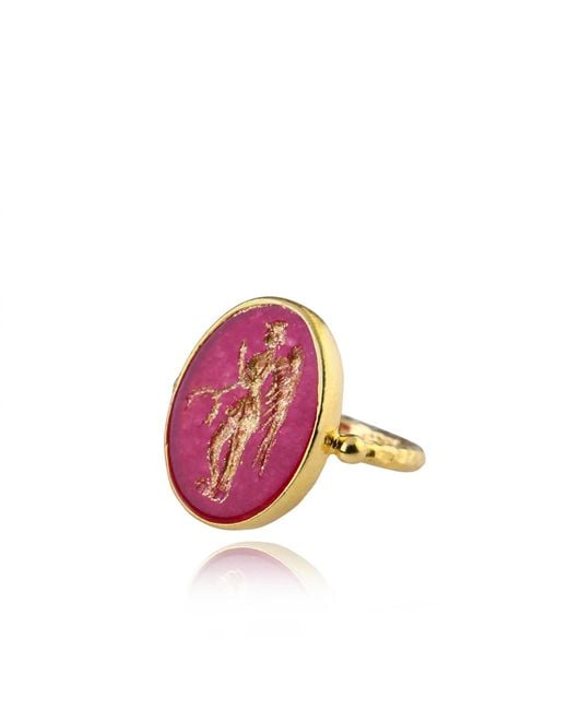 Ece London Red The Angel Of Peace Ring