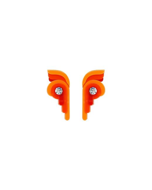 Gissa Bicalho Orange Handmade Acrylic Earring Butterfly