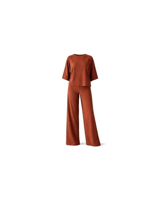 Nola Red Mena Loungewear With T-Shirt Terracotta