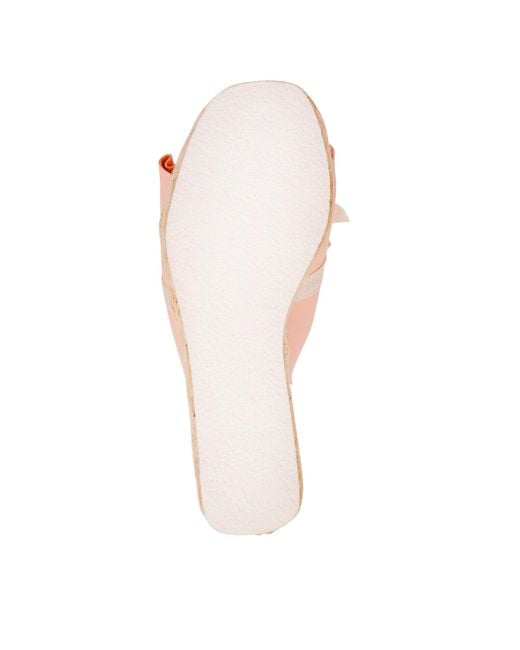 Beautiisoles by Robyn Shreiber Made in Italy Pink Neutrals Noelle Baby Espadrille Platform Wedge Slide Comfortable & Sexy Work & Pool Leather Sandal