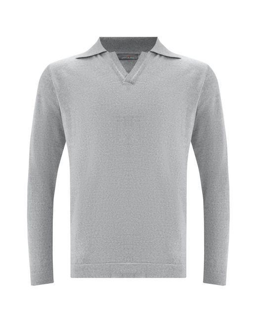 Peraluna Gray Polo Neck Fine Knitwear Pullover for men