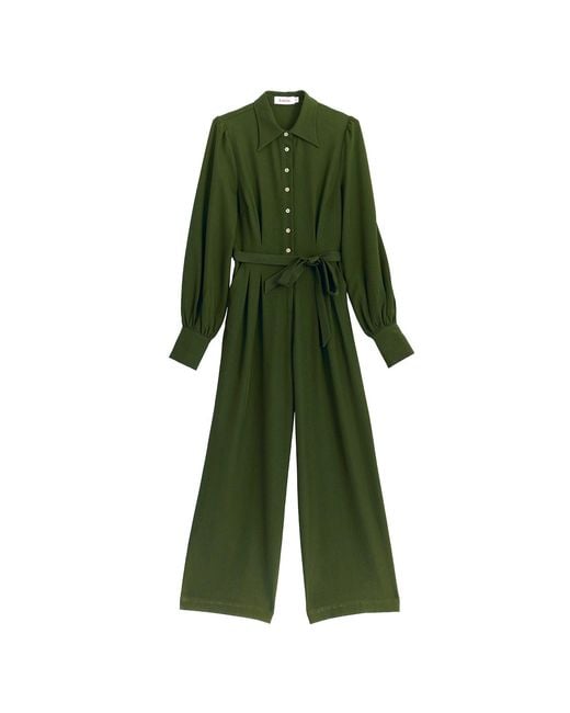 Louche Green Yves Long Sleeve Jumpsuit