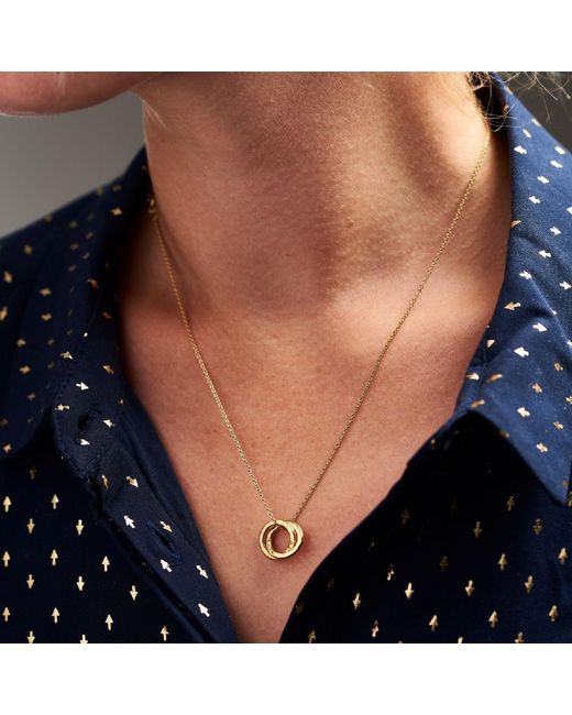 Posh Totty Designs Metallic Rose Gold Plated Mini Two Ring Russian Necklace