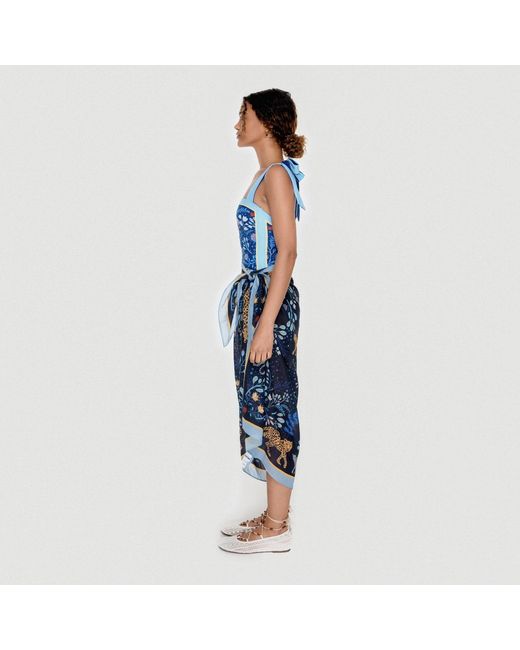 Jessie Zhao New York Blue Beach Sarong Wrap