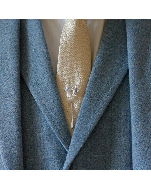 Lee Renee Metallic Parakeet Tie Pin – Two Friends On A Branch – for men