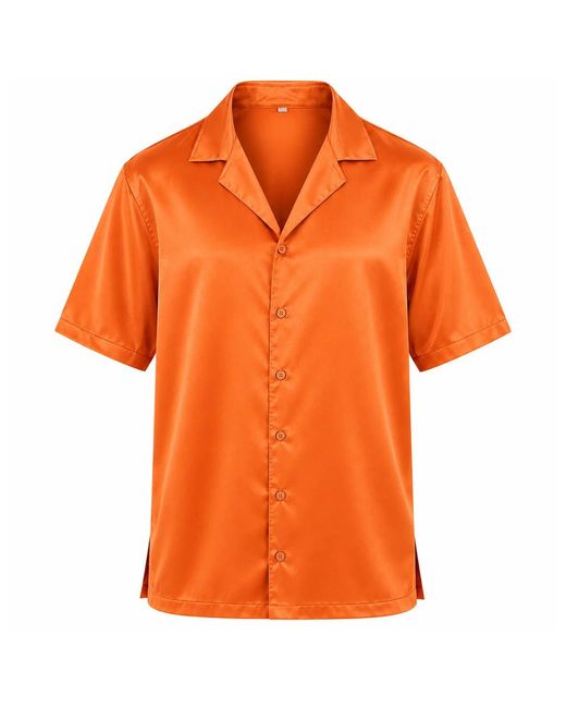 Hustle Orange Fenyx Rising Satin-Shirt for men