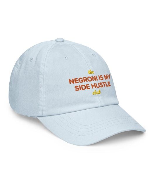 Anchor and Crew Blue Pastel Negroni Is My Side Hustle Club Chino Embroidered Cap for men