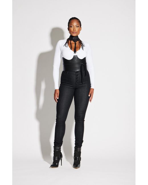 Circular Path Brown Pecan Cut Out Corset Belt