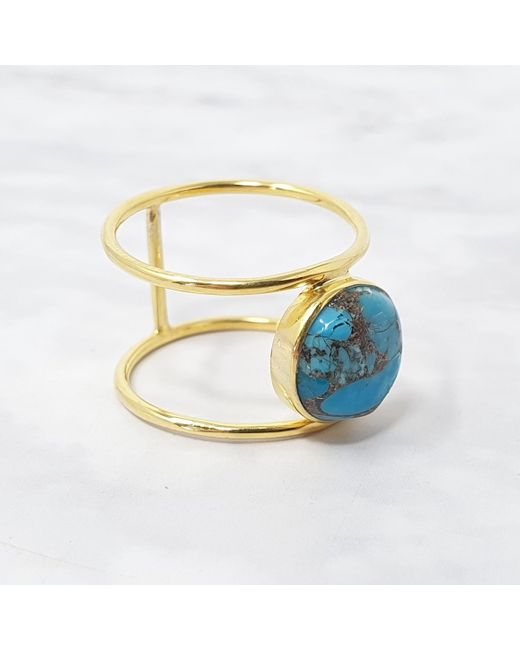 Harfi Blue Gemstone Vermeil Played Statement Ring