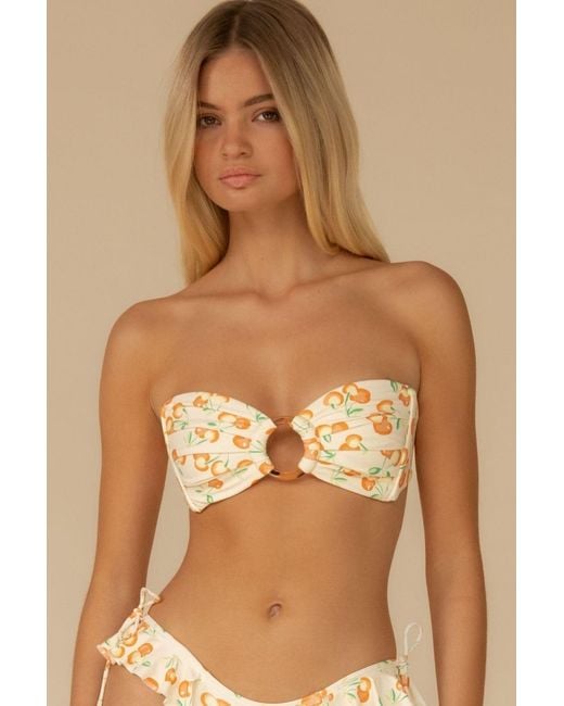 Montce Natural Cherry Sherbet Tori Ties Bandeau Bikini Top