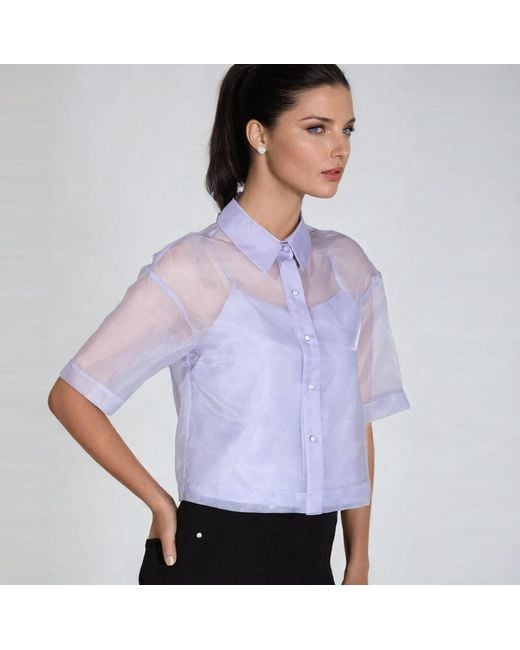 Smart and Joy Purple Organza Blouse