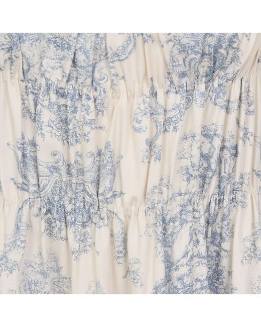 Luna Luz Blue Versailles Modal Cotton Square-Neck Nightdress –