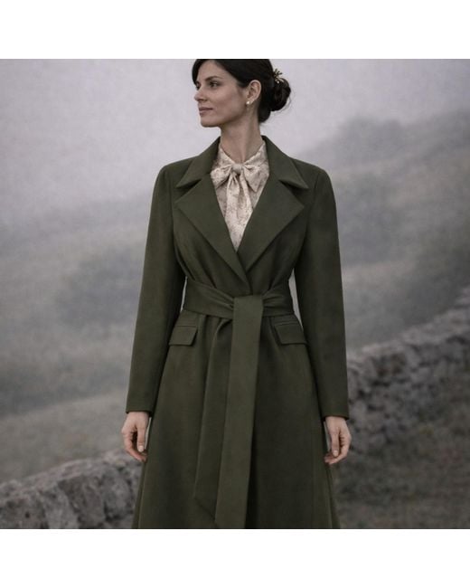 NUMBAT Green Ivy Long Coat With Removable Belt