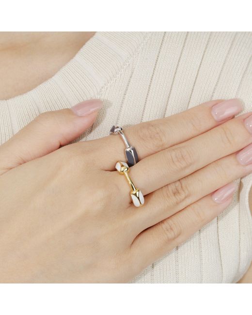 Arte Madrid Metallic Toggle Sculpted Dome Ring