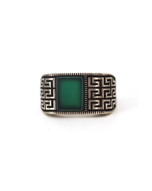 VicStoneNYC Fine Jewelry Green Unique Antique Onyx Bold Ring For for men