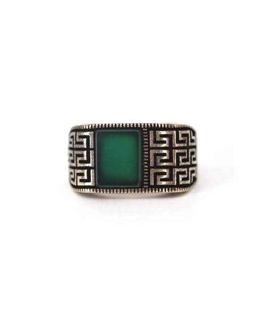 VicStoneNYC Fine Jewelry Green Unique Antique Onyx Bold Ring For for men