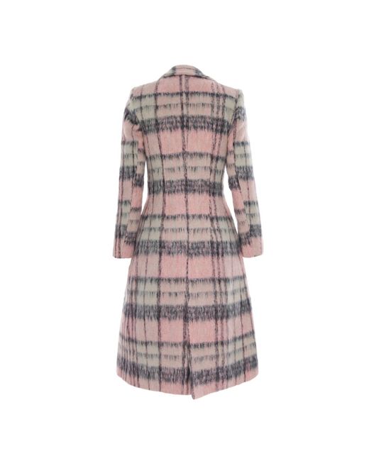 AVENUE No.29 Multicolor Long Fuzzy Check Wool Coat