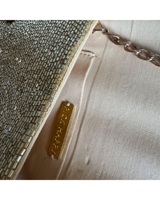 Pick Happy Metallic Steel Cut Beaded Petite Clutch