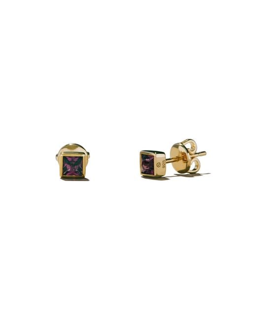 Onia Metallic Garnet Square Studs