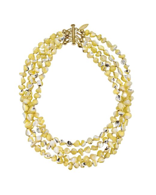 Farra Metallic Natural Shell Multi-Layers Necklace