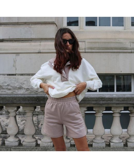 Mimhi Maison Brown Neutrals Nude Cotton Shorts