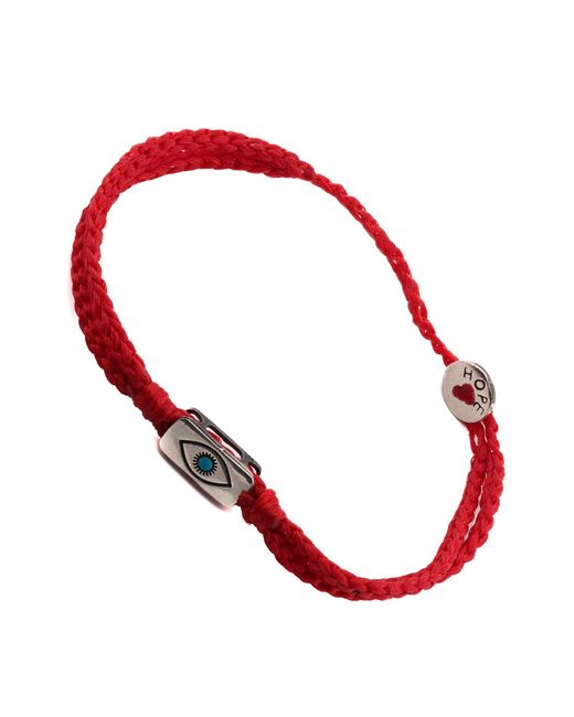 Ebru Jewelry Brown Sterling Evil Eye Charm Rope Hope Bracelet for men