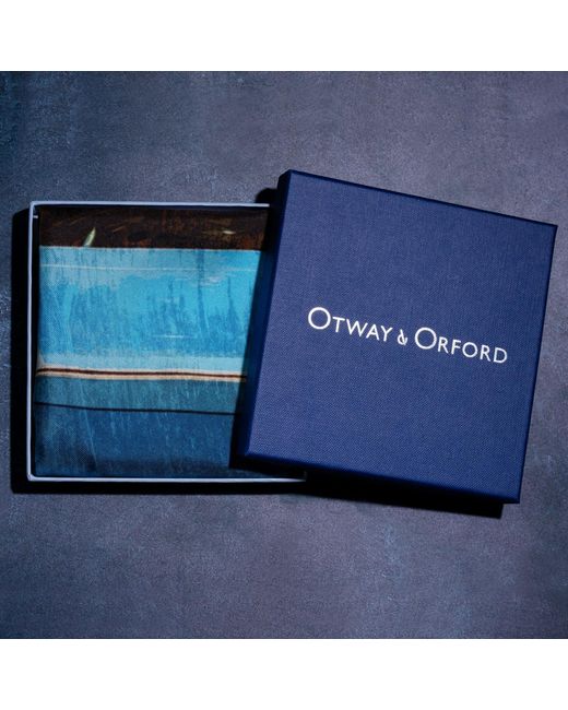 Otway & Orford Blue 'Muscle Car' Silk Pocket Square for men