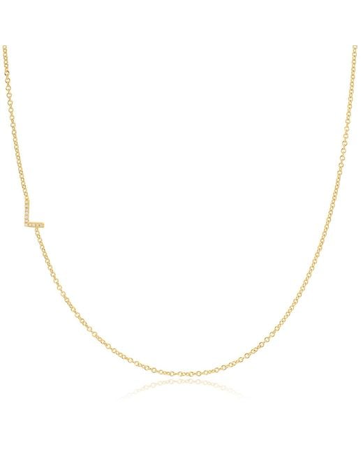 Maya Brenner Metallic 14K Asymmetrical Pavé Letter Necklace