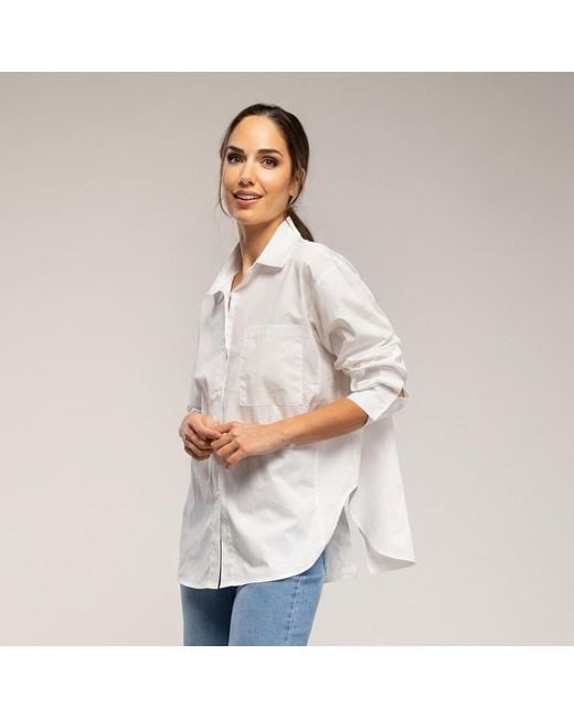 Tantra Spain Sl White Basic Shirt With Back Opening And Pocket