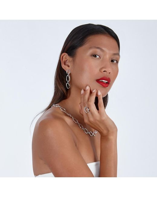 Lucy Quartermaine White Volcan Drop Earrings