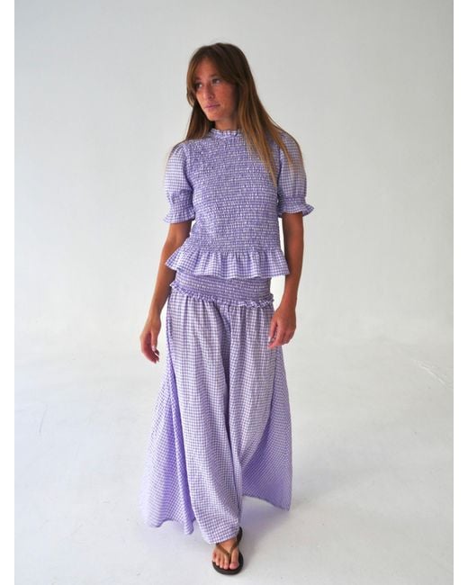 Mind Traveler Purple Lea Gingham Skirt