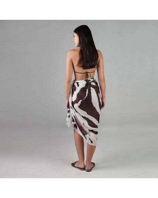 DHARA SHETH DUBAI Multicolor Into The Wild Zebra Print Resort Halter-Style Sarong
