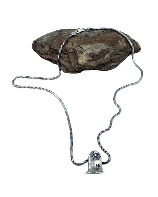 Tg-Jewellery by Tamara Gervasio Metallic Skeleton Grave Snake Chain Necklace Sterling for men