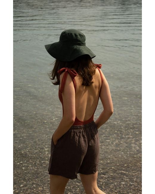 Solpardus Gray Nyx Moss Linen Sun Hat