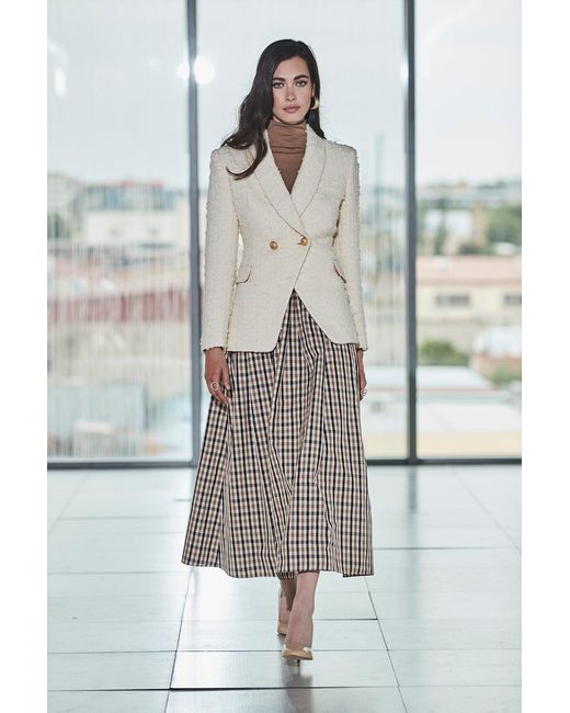 The Extreme Collection White Neutrals Double-Breasted Blazer Ivory Giotto