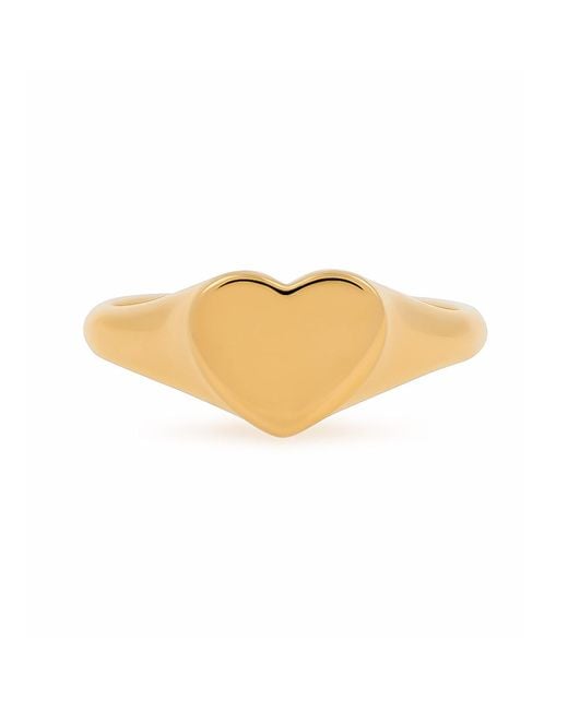 Cote Cache Metallic Heart Signet Ring