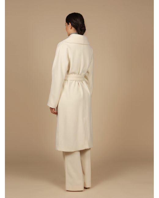 Santinni Natural 'Hepburn' 100% Italian Virgin Wool & Cashmere Coat