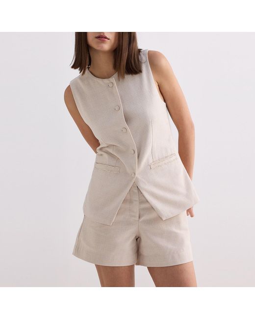 REISTOR Gray Cotton Tweed Shorts