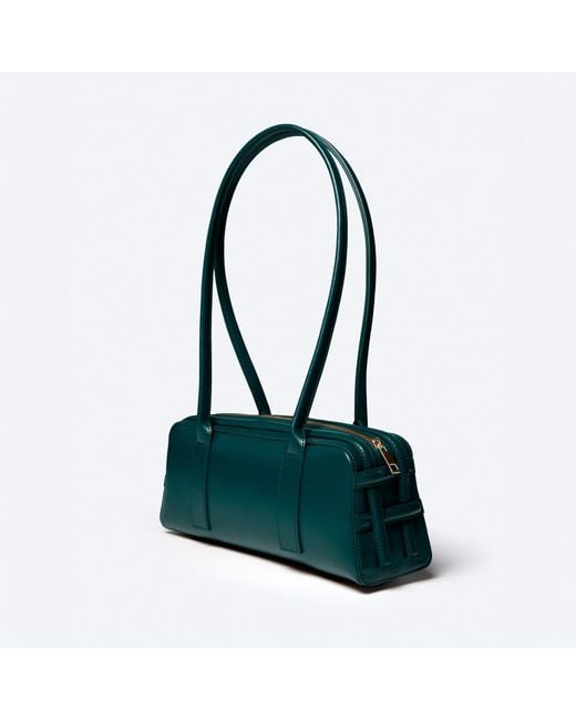 Svarian Green Paquin Shoulder Bag