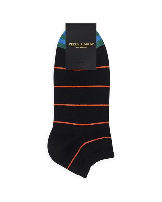Peper Harow - Made in England Green Thin Stripe & Trainer Socks Bundle for men