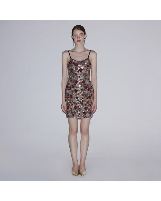 Belsize25 Red Mayfair Series – Garden Dress Sequinned Halterneck Evening Mini Gown