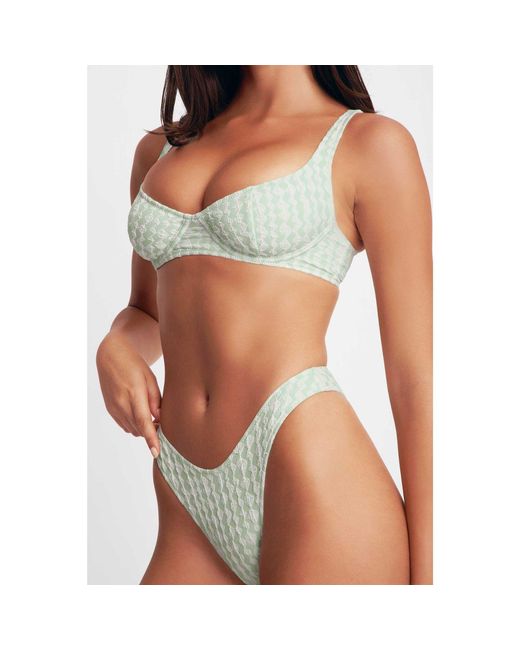 Blackbough Swim Green Elena Dainty Cheeky Bottoms Peppermint Jacquard