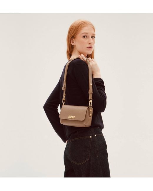 Apatchy London Brown Neutrals The Maisie Mini Mink Leather Bag