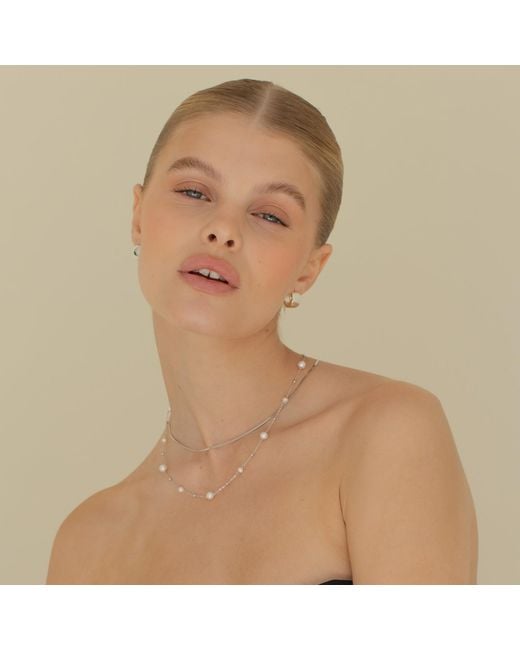 Arctic Fox & Co. White Bead Pearl Chain Necklace