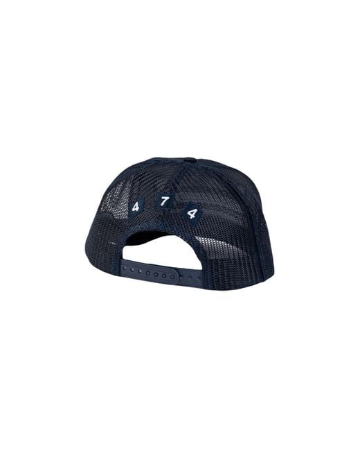 474 co Blue 474 3D Distressed Trucker Hat for men